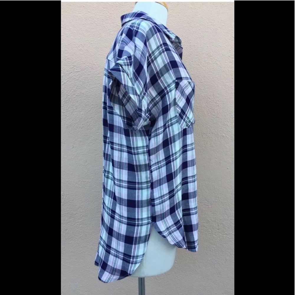 William Rast Plaid Button Down Short Sleeves Shir… - image 2